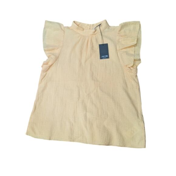 JOE'S JEANS Gauze Flutter Sleeve Apricot Top Size S - Picture 2 of 6